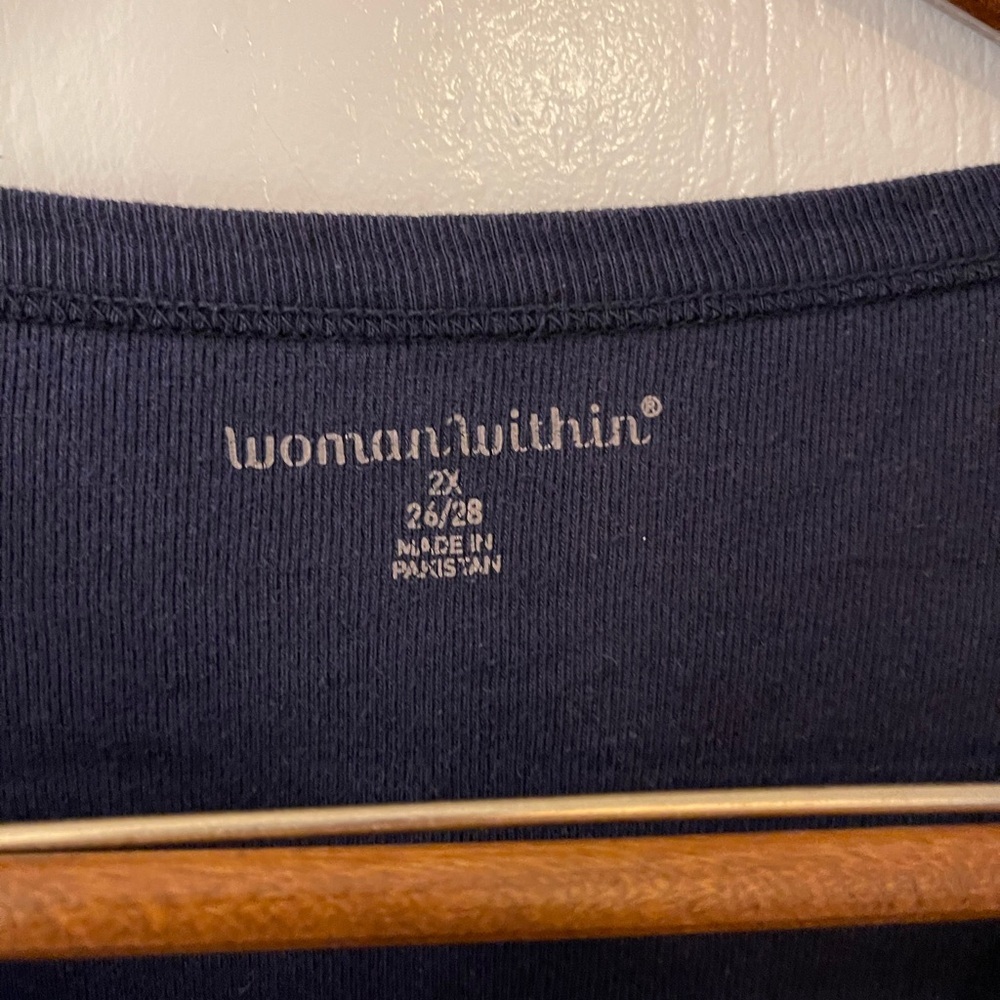 Woman Within Deep Blue Long Sleeve Tee - Picture 5 of 7